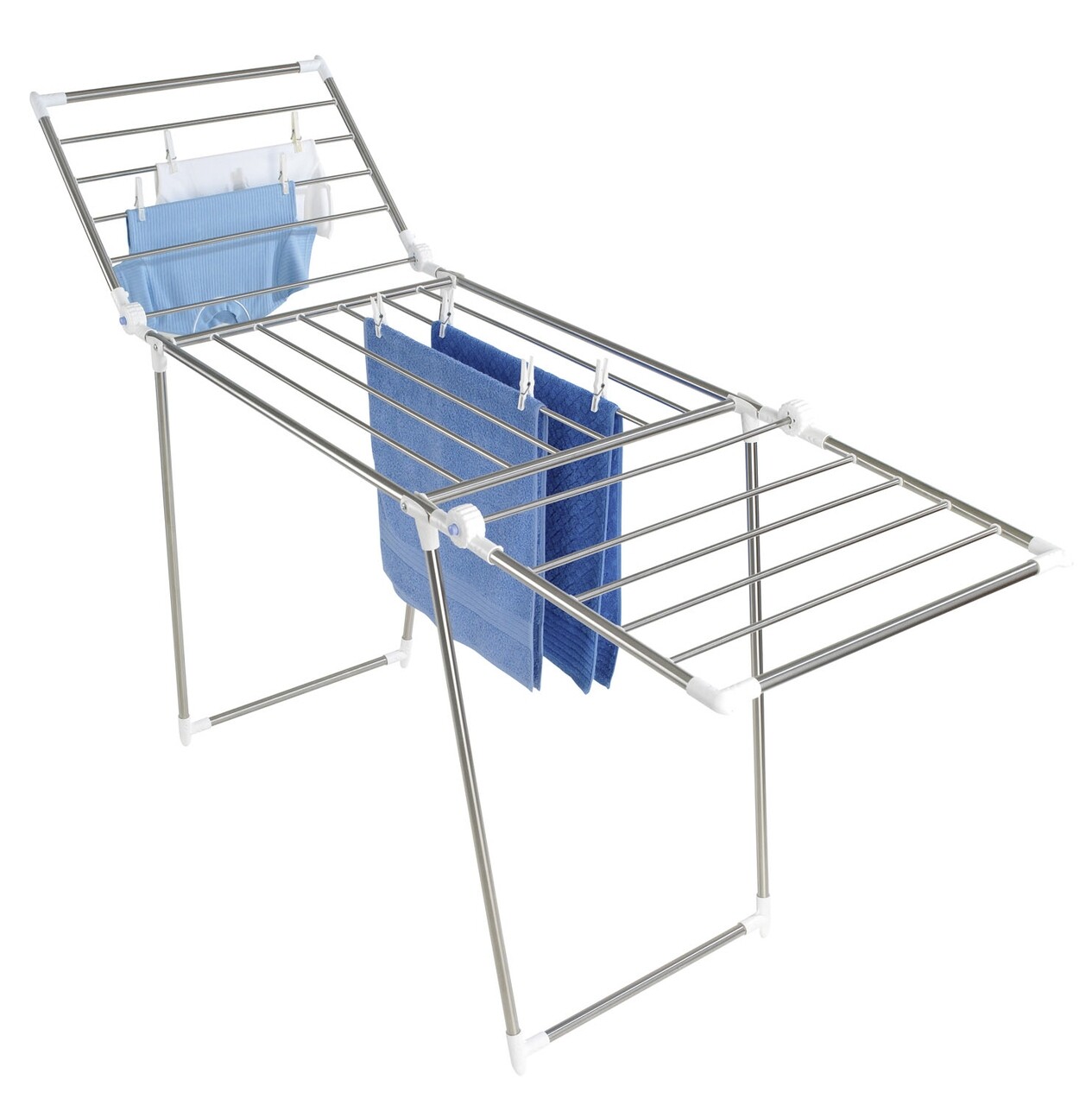 Uscator de rufe pliabil, Wenko, Dual-wing Profi Plus, 15 m capacitate de uscare, 196 x 90 x 63 cm, inox/polipropilena/poliester - imagine 7